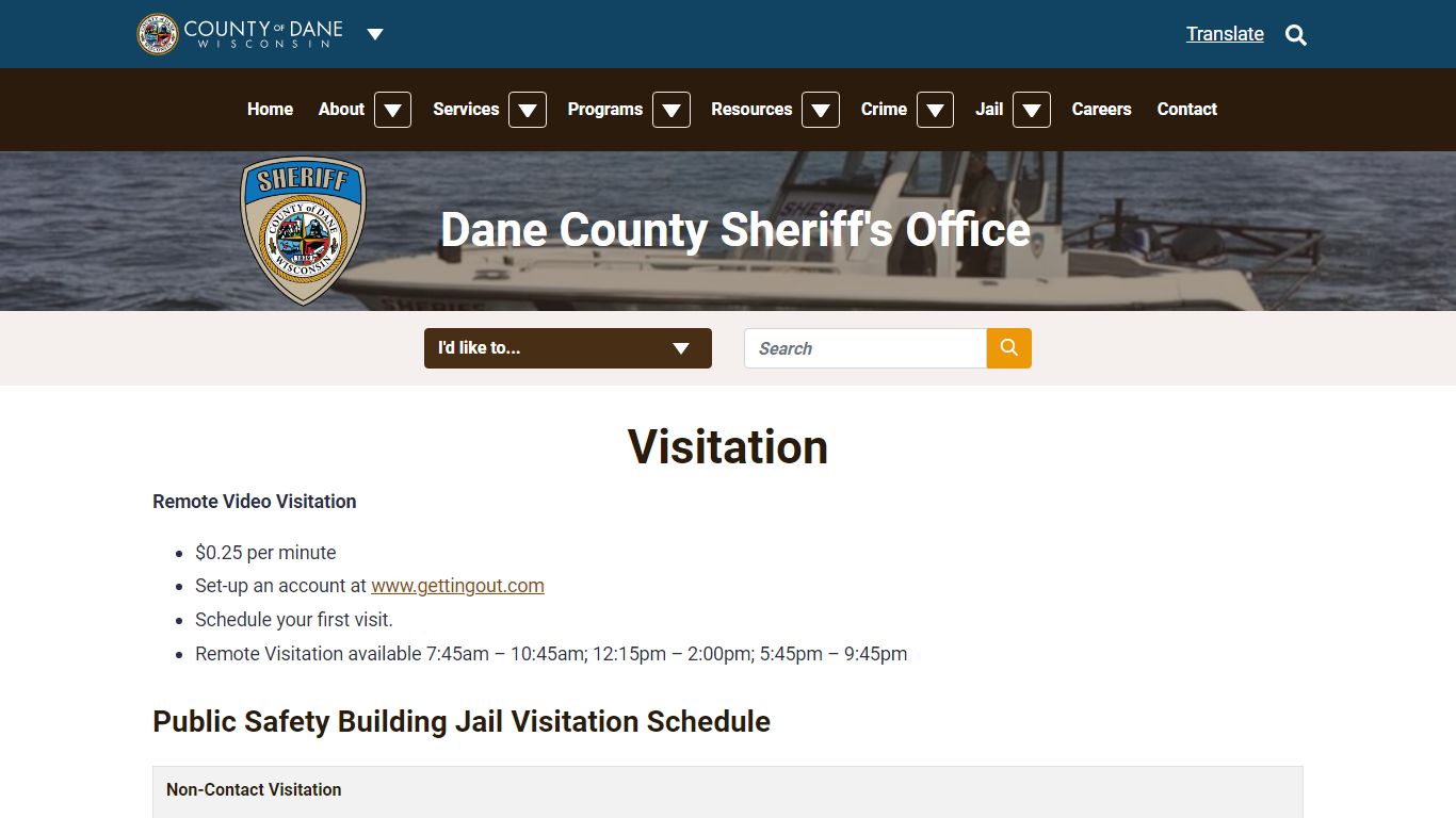 Visitation | Dane County Sheriff's Office