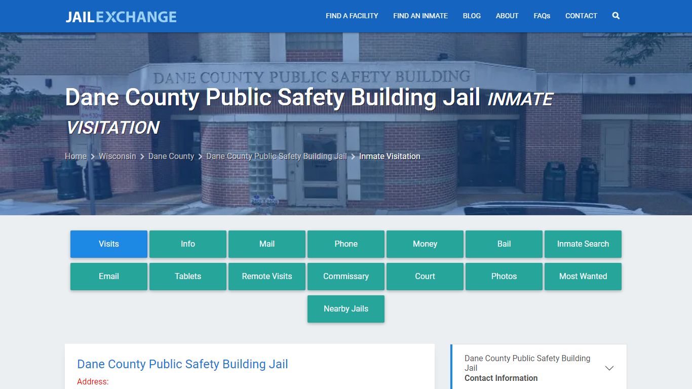 Dane County Public Safety Building Jail Inmate Visitation